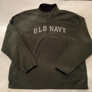 Old Navy XXL Dark Green Fleece 1/4 Zip Pullover Oversized Retro Y2K Style